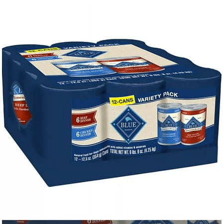 Blue Buffalo Homestyle Recipes Wet Dog Food for Adult Dogs  Variety Pack (12.5 Oz.  12 Ct.)