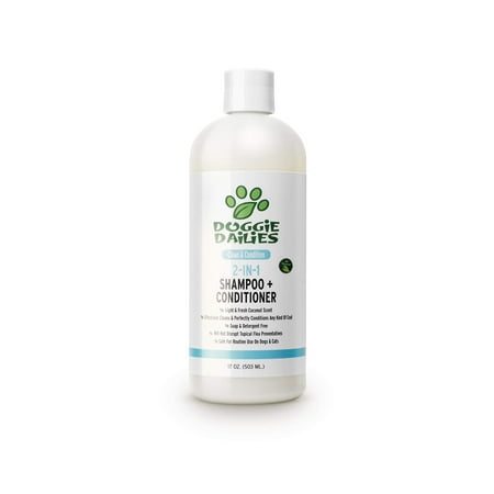 Doggie Dailies Dog Shampoo and Conditioner  2 in 1 Dog Shampoo for Dry  Itchy Skin  Cleans  Conditions and Moisturizes with Vitamin E and Shea Butter 