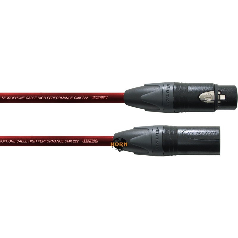 Neutrik Cable 5M Red Lead, Xlr Plg-Skt, Red, 5M