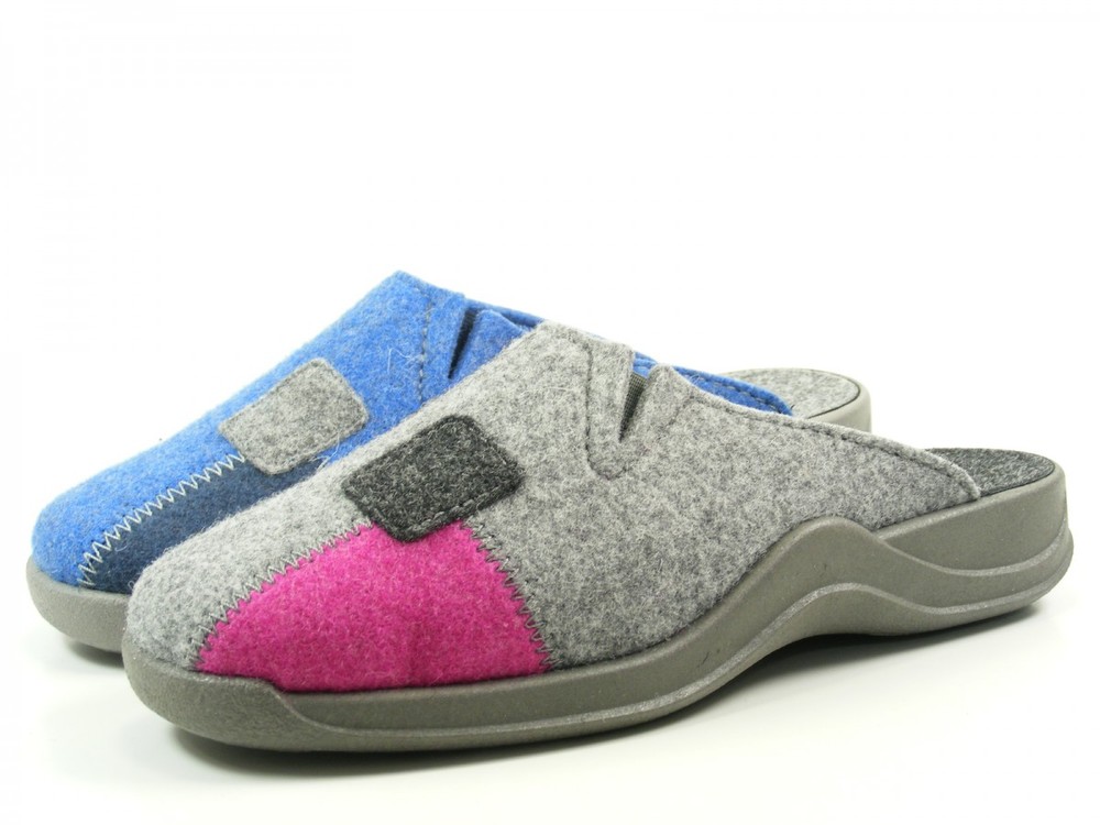 Rohde 2312 Vaasa-D Schuhe Damen Hausschuhe Pantoffeln Filz Weite G