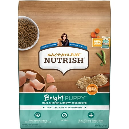 Rachael Ray Nutrish Bright Puppy Natural Real Chicken & Brown Rice Recipe Dry Dog Food  6-lb Bag