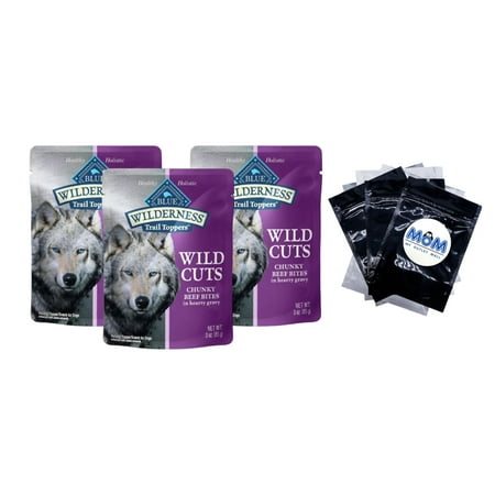 Wilderness Trail Toppers Wild Cuts High Protein Chunky Beef Bites in Gravy Wet Dog Food  Grain-Free - 3 Pack - 3 Oz per Pack - Plus 3 My Outlet Mall R