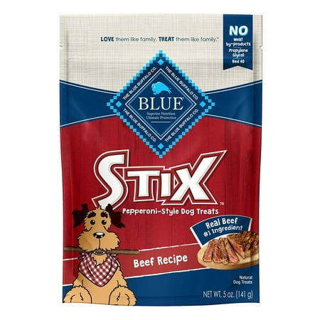Blue Buffalo Stix Natural Soft-Moist Dog Treats  Beef Recipe 5 Oz. Bag