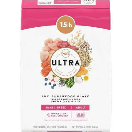NUTRO ULTRA Adult Small Breed High Protein Natural Dry Dog Food with a Trio of Proteins from Chicken  Lamb and Salmon  15 Lb. Bag