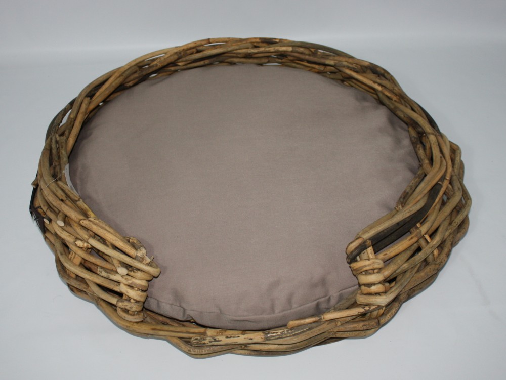 Luxus Hundekorb / Hundebett Aus Rattan Rund 85 Cm Von Happy House
