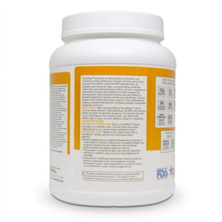 Sure Meal Ultra Premium Nutritional Shake Mix [Vanilla Ice Cream - Naturally and Artificial Flavored] - 1.7 Lbs (780g)