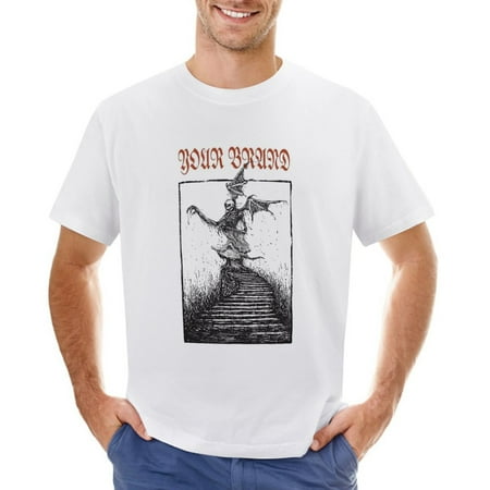 Devil in Hell Men’s Graphic T-shirt Vintage Short Sleeve Sport Tee White L