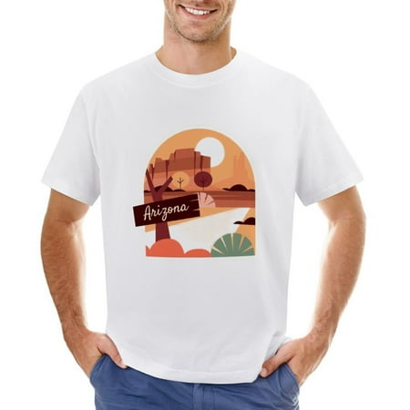 Vtg City Landscape Men’s Graphic T-shirt Vintage Short Sleeve Sport Tee White L