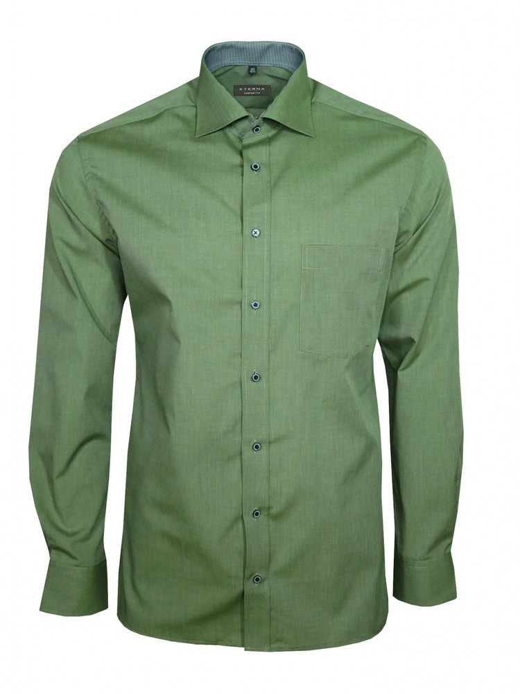 Eterna Herren Hemd Langarm Comfort Fit 3070/46/e147 Grün Xl/43