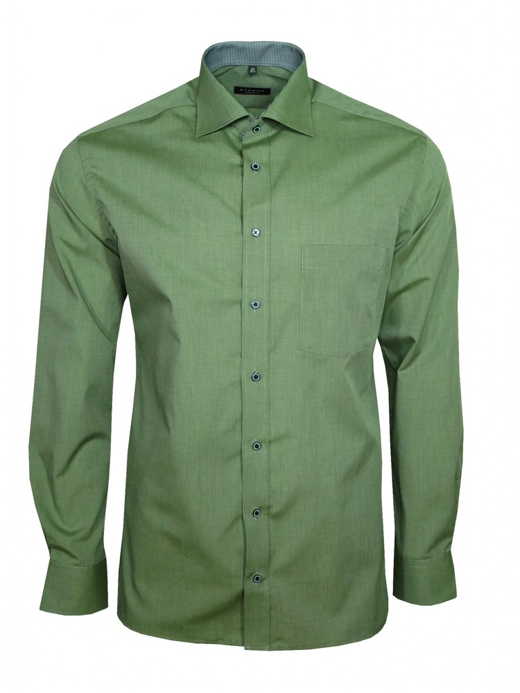 Eterna Herren Hemd Langarm Modern Fit Hemden 3070/46/x157 Grün L/42