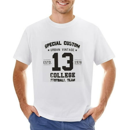 Special Custom Men’s Graphic T-shirt Vintage Short Sleeve Sport Tee White L