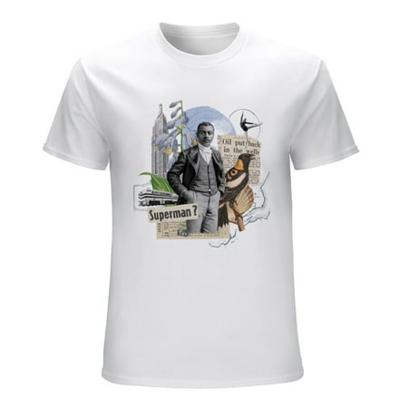 Vintage Graphic Men’s Graphic T-shirt Vintage Short Sleeve Sport Tee White L