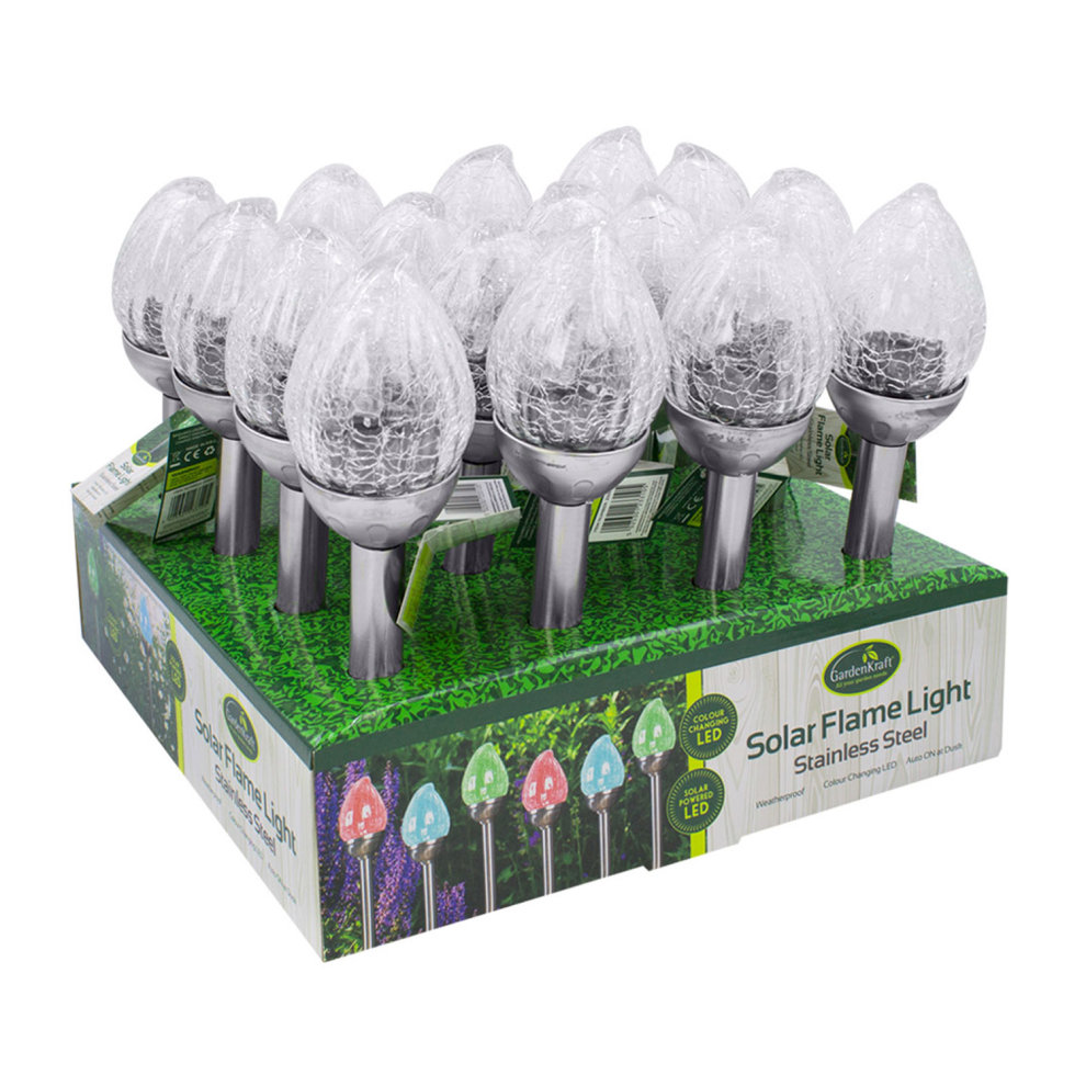 Solar Powered Flame Light Colour Changing LED Lamp Home Garden Decor Lighting thumbnail