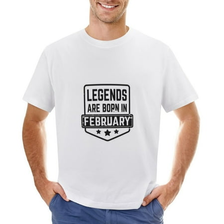Legends Are Born in 12 Months Diy Men’s Graphic T-shirt Vintage Short Sleeve Sport Tee White L