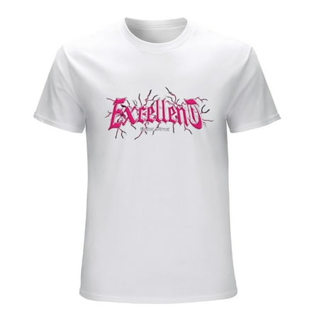 EXCELLENT Men’s Graphic T-shirt Vintage Short Sleeve Sport Tee White L