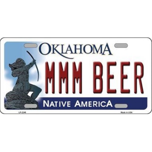 Smart Blonde LP-6249 MMM Beer Oklahoma Novelty Metal License Plate
