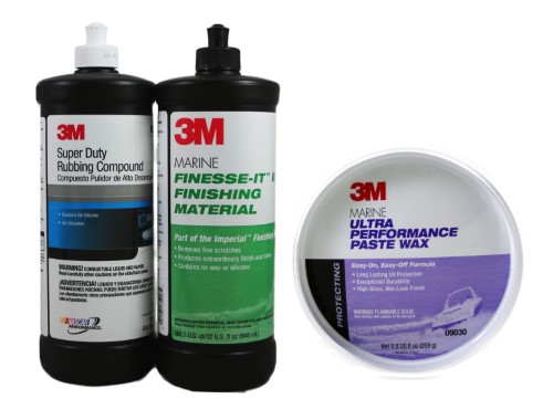 3M Marine Compound/Glaze/Wax Kit 35928/5954/9030 (Pack of 3)