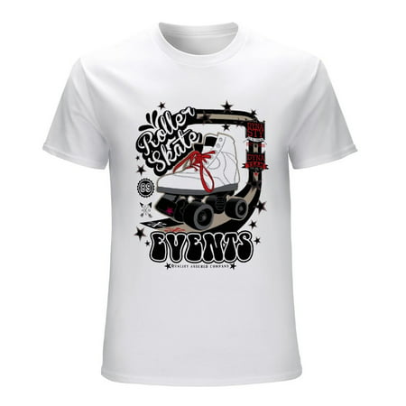 Rollet Skate Events Men’s Graphic T-shirt Vintage Short Sleeve Sport Tee White L