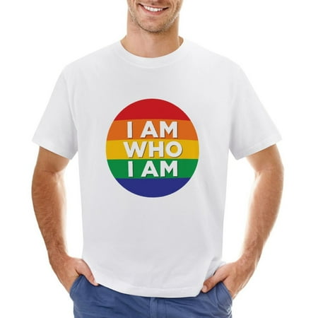 LGBTQ Rainbow Flag Lesbian Gay Bisexual and Transgender Men’s Graphic T-shirt Vintage Short Sleeve Sport Tee White L