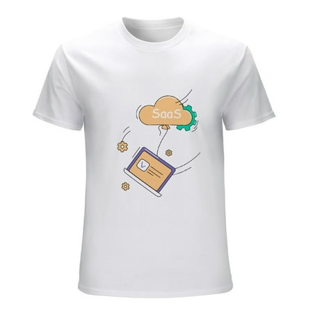 Saas Men’s Graphic T-shirt Vintage Short Sleeve Sport Tee White-4 L