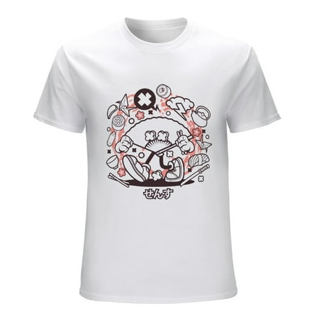 Sensu Men’s Graphic T-shirt Vintage Short Sleeve Sport Tee White L