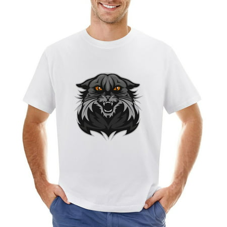 Wild Cats Men’s Graphic T-shirt Vintage Short Sleeve Sport Tee White L
