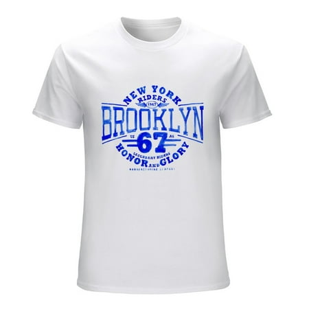 Brooklyn 67 Honor Glory Graphic Men’s Graphic T-shirt Vintage Short Sleeve Sport Tee White L
