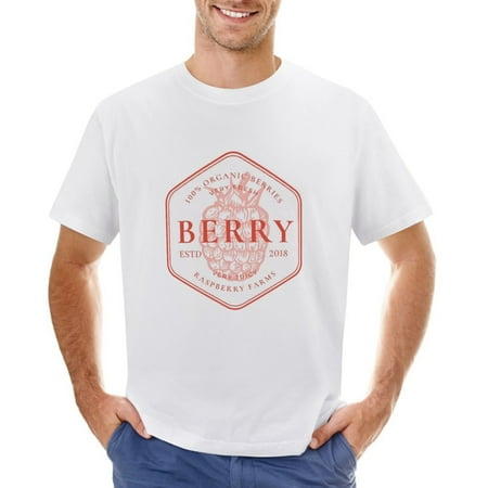 BERRY Men’s Graphic T-shirt Vintage Short Sleeve Sport Tee White L