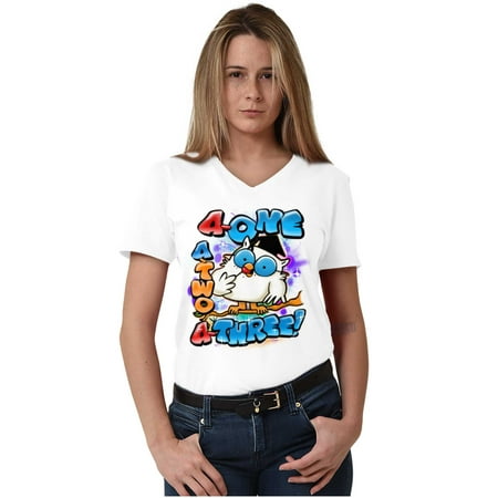 Airbrushed Tootsie Roll Pop Counting V-Neck T Shirts Men Women Brisco Brands X