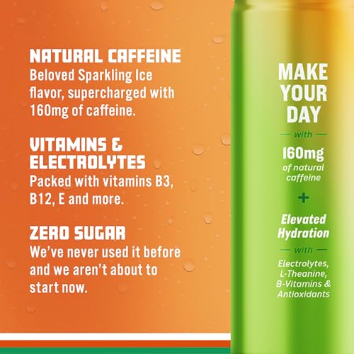 Sparkling Ice +ENERGY Maximum Mango Sparkling Water. Energy Drinks with Vitamins & Electrolytes  Zero Sugar  12 Fl Oz Cans (Pack of 12) thumbnail