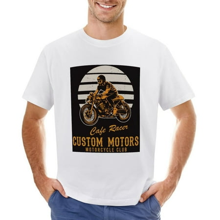 MOTOCROSS CLUB Men’s Graphic T-shirt Vintage Short Sleeve Sport Tee White L