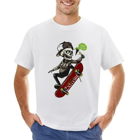 Red Skateboard Men’s Graphic T-shirt Vintage Short Sleeve Sport Tee White L