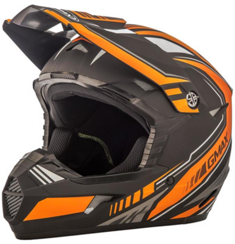 GMAX MX-46 Off-Road Uncle Helmet Matte Black/Orange 2X