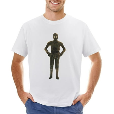 Robot Companion 2 Men’s Graphic T-shirt Vintage Short Sleeve Sport Tee White L