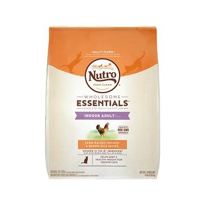 Nutro Wholesome Essentials Indoor Adult Farm-Raised Chicken & Brown Rice Recipe Dry Cat Food, 14-lb Bag