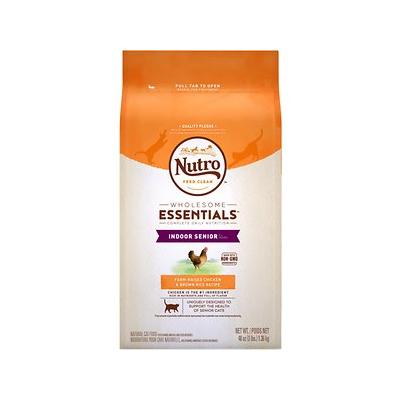 Nutro Wholesome Essentials Indoor Senior Farm-Raised Chicken & Brown Rice Recipe Dry Cat Food, 3-lb Bag