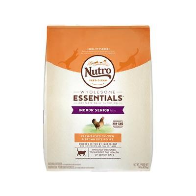 Nutro Wholesome Essentials Indoor Senior Farm-Raised Chicken & Brown Rice Recipe Dry Cat Food, 14-lb Bag