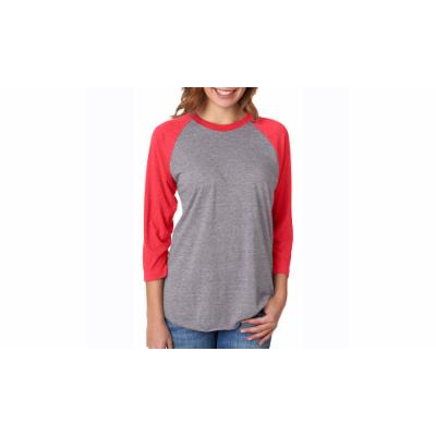 NLA Unisex Tri-Blend 3-4-Sleeve Raglan Tee, 6051-1 2X Red