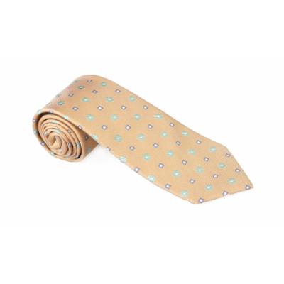 Elie Milano Italy High Quality Handmade Slim Plaid Men's Tie 57x3 Dress PolkaDots Peach 2313-2