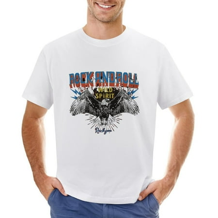 Eagle Wild Spirit Vintage Men’s Graphic T-shirt Vintage Short Sleeve Sport Tee White L
