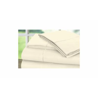Dream Castle 600 Thread Count 100 % Cotton Sheet Set (6pc) King Ecru Cotton