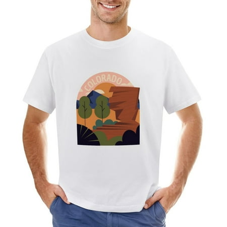 Vtg City Landscape Men’s Graphic T-shirt Vintage Short Sleeve Sport Tee White L