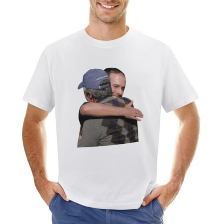 White Embrace Men’s Graphic T-shirt Vintage Short Sleeve Sport Tee White L