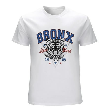 Tiger Bronx 1964 Men’s Graphic T-shirt Vintage Short Sleeve Sport Tee White L