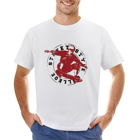 Skate Board Men’s Graphic T-shirt Vintage Short Sleeve Sport Tee White L