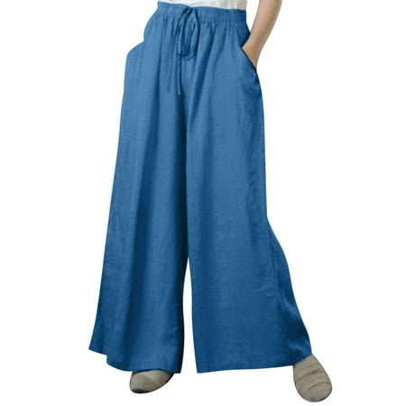 GWAABD Straight Leg Yoga Pants with Pockets for Women Womens Wide Leg Palazzo Pants High Waisted Pant Smocked Pleated Loose Fit Casual Trousers