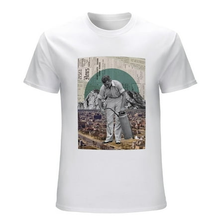 Vintage Graphic Vintage T-shirt Mens Cotton Classic Crewneck Short Sleeve Tees Unisex White L