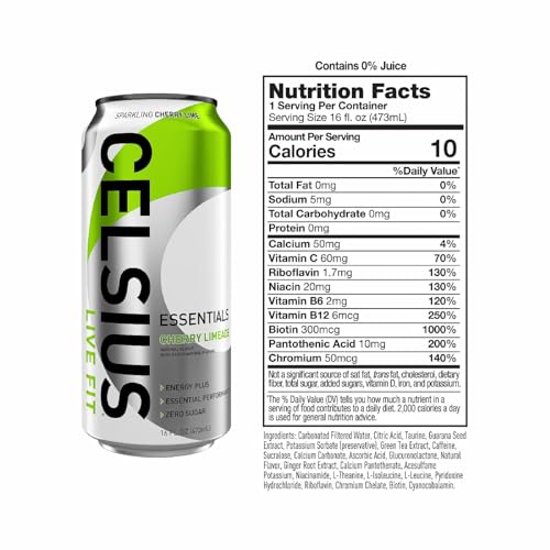 CELSIUS Essentials Sparkling Cherry Limeade  Functional Performance Energy Drink  16 Fl Oz Single Can thumbnail