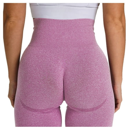 CLZOUD Stretchy Work Pants for Women Pink Polyester Women S Fitness Pants Tight-fitting Stretch -up Yoga Pants