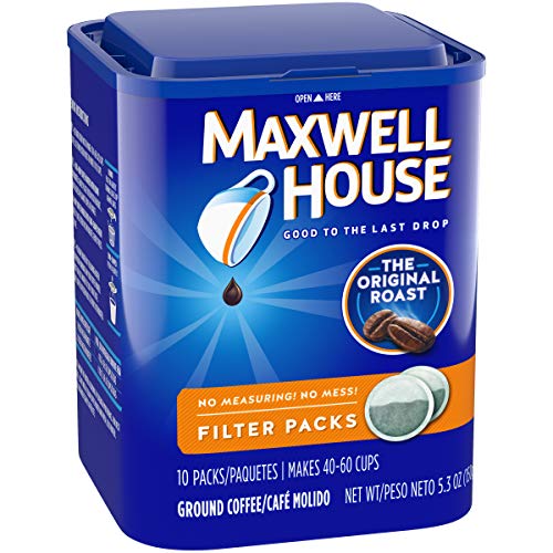 Maxwell House Original Medium Roast Ground Coffee Filter Packs (40 Filter Packs, 4 Packs of 10) thumbnail